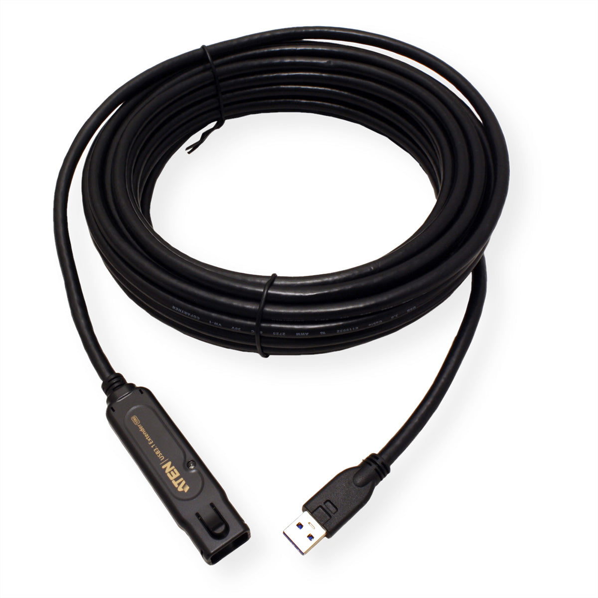 ATEN USB-A Verlängerungskabel (Stecker auf Buchse) – USB 3.2 Gen 1 (5 Gbit/s) – 10 m – Aktiv – Schwarz