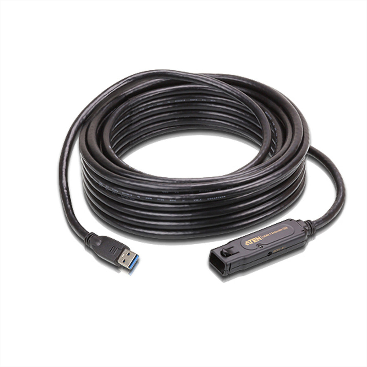 ATEN USB-A Verlängerungskabel (Stecker auf Buchse) – USB 3.2 Gen 1 (5 Gbit/s) – 10 m – Aktiv – Schwarz