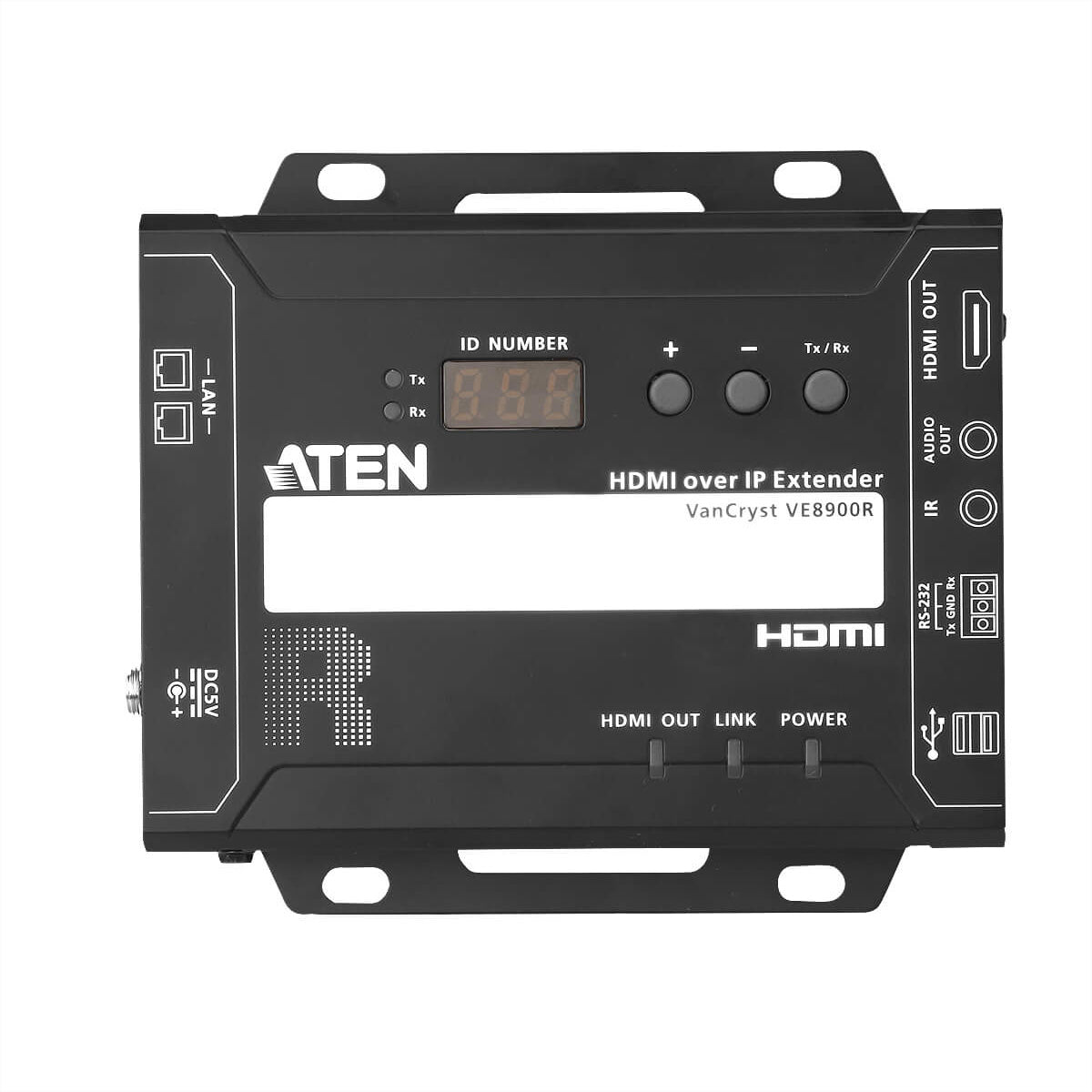 ATEN VE8900R – HDMI over IP Empfänger, 1× HDMI Out, 1080p, 100 m, Scaler, HDCP, RS-232/IR, Schwarz