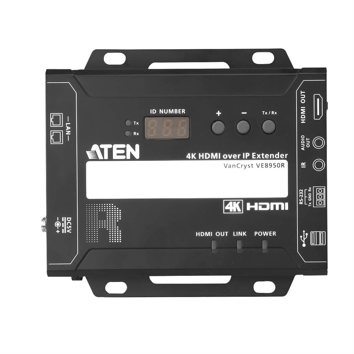ATEN VE8950R – HDMI über IP Empfänger, 1× HDMI Ausgang, 4K, 100 m, RS-232/IR, USB-A 2.0