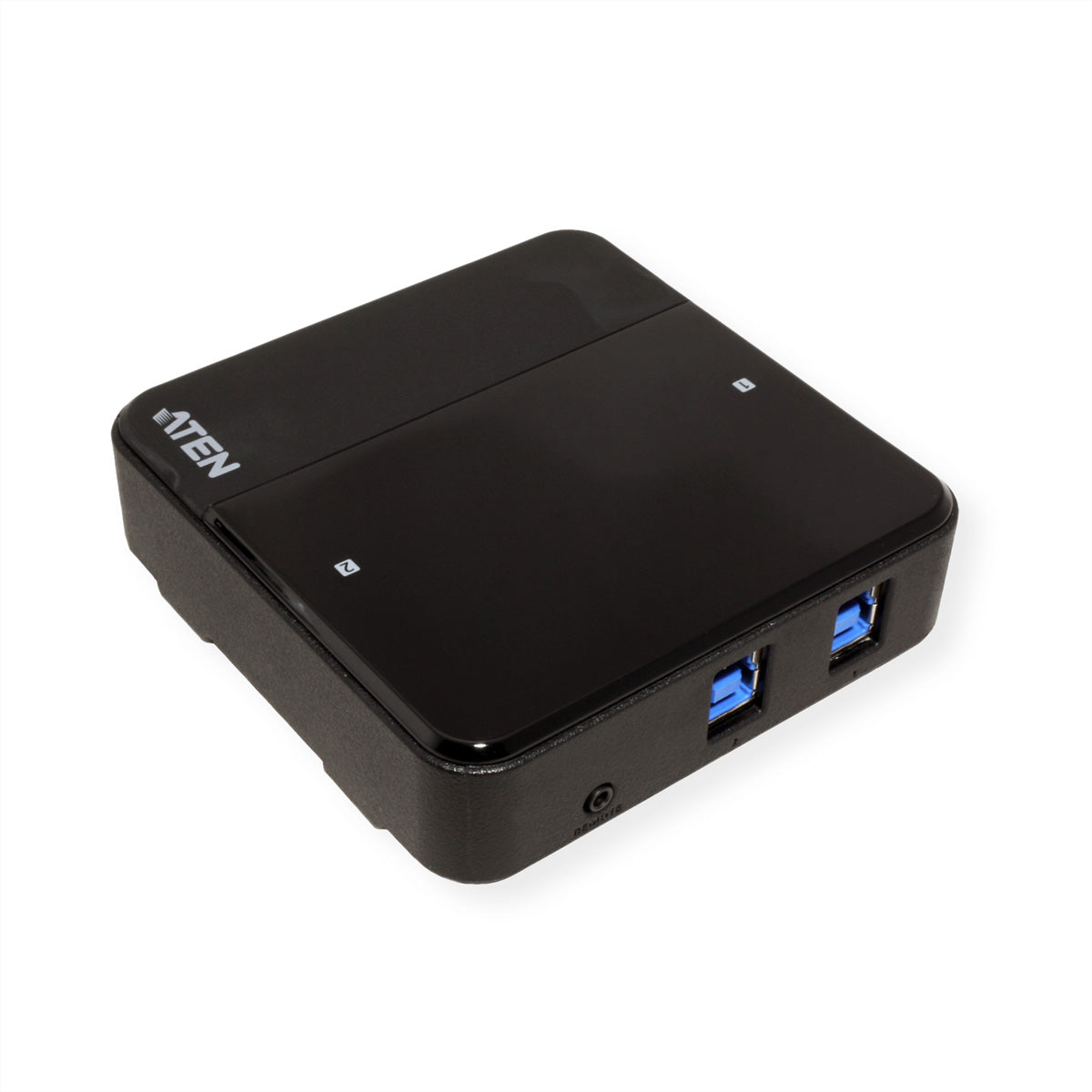 ATEN USB-Switch – 2x USB-B auf 4x USB-A – USB 3.2 Gen 1 (5 Gbit/s) – Schwarz – für Laptops mit USB-C