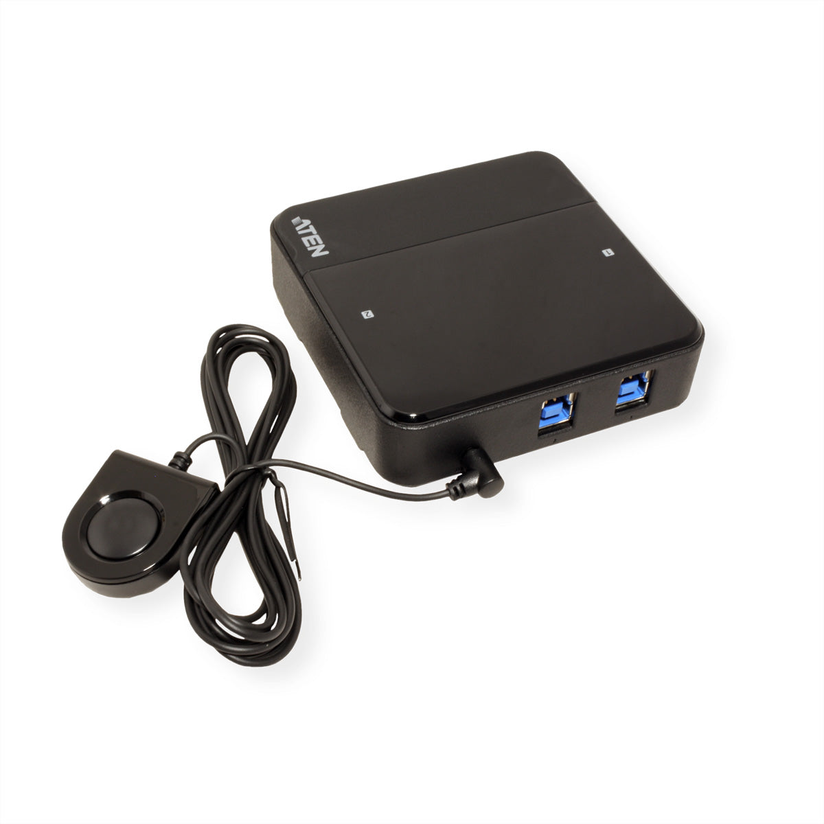 ATEN USB-Switch – 2x USB-B auf 4x USB-A – USB 3.2 Gen 1 (5 Gbit/s) – Schwarz – für Laptops mit USB-C