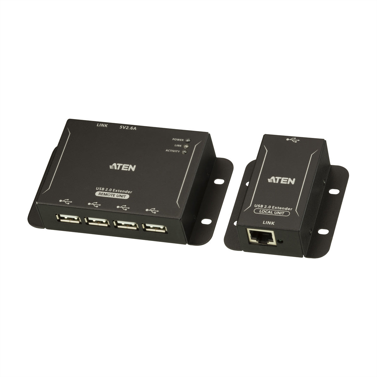 ATEN UCE3250 USB-Verlängerung USB-A zu USB-A – 4× USB 2.0 (480 Mbit/s), bis 50 m, Netzteil – Schwarz