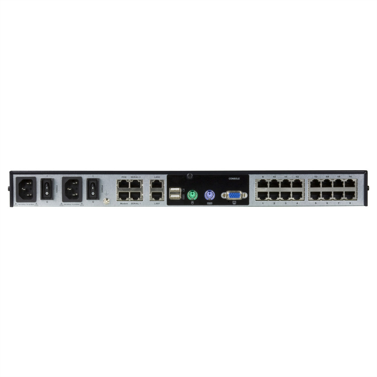 ATEN KN1116VA – KVM over IP Switch – 16 Ports, 2 GbE, Virtual Media, Audio, 1U, Schwarz