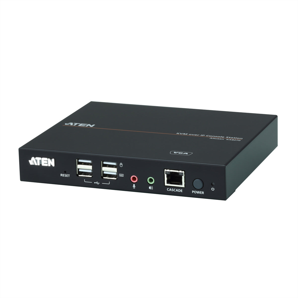 ATEN KA8270 Geräte-Dock – VGA, 2× USB-A, 3,5 mm Audio, für KVM over IP Switches (KN1132V, KN2116VA, KN4116VA)