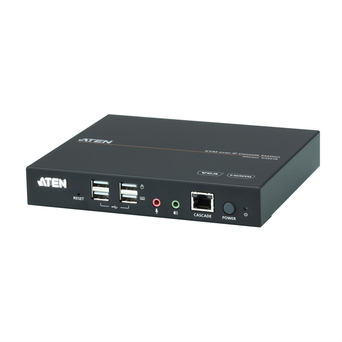 ATEN KA8278 – KVM-Konsole über IP, 1× HDMI, 1× VGA, 2× USB-A, 1920 × 1200@60 Hz, Virtual Media