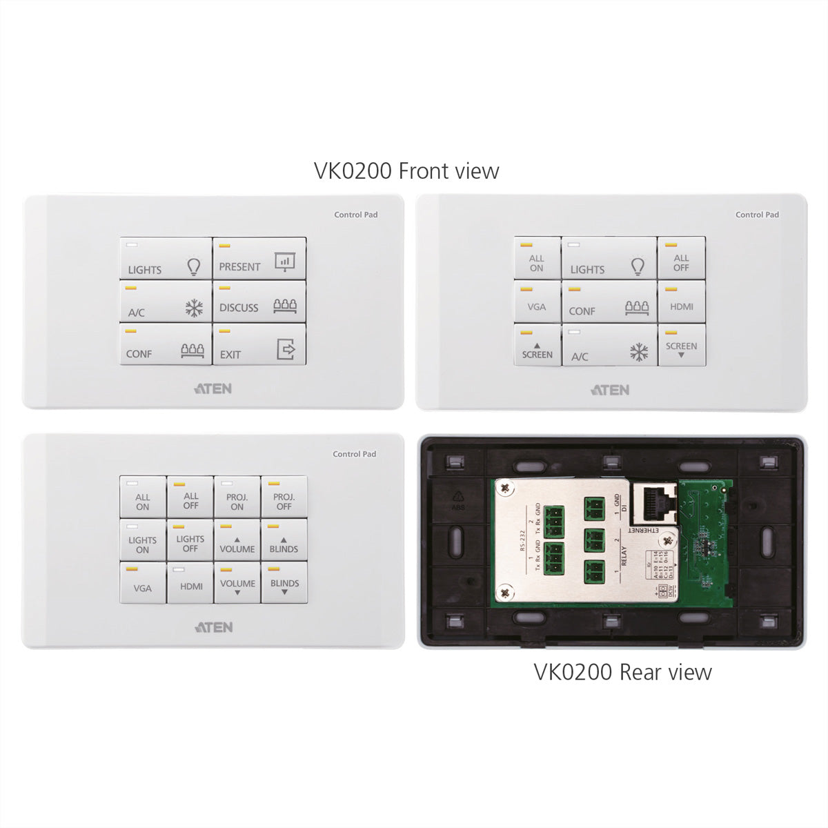 ATEN VK0200 Bedienfeld (12 Tasten) – Controller-Set – Ethernet, für KNX IP, ONVIF, PJLink