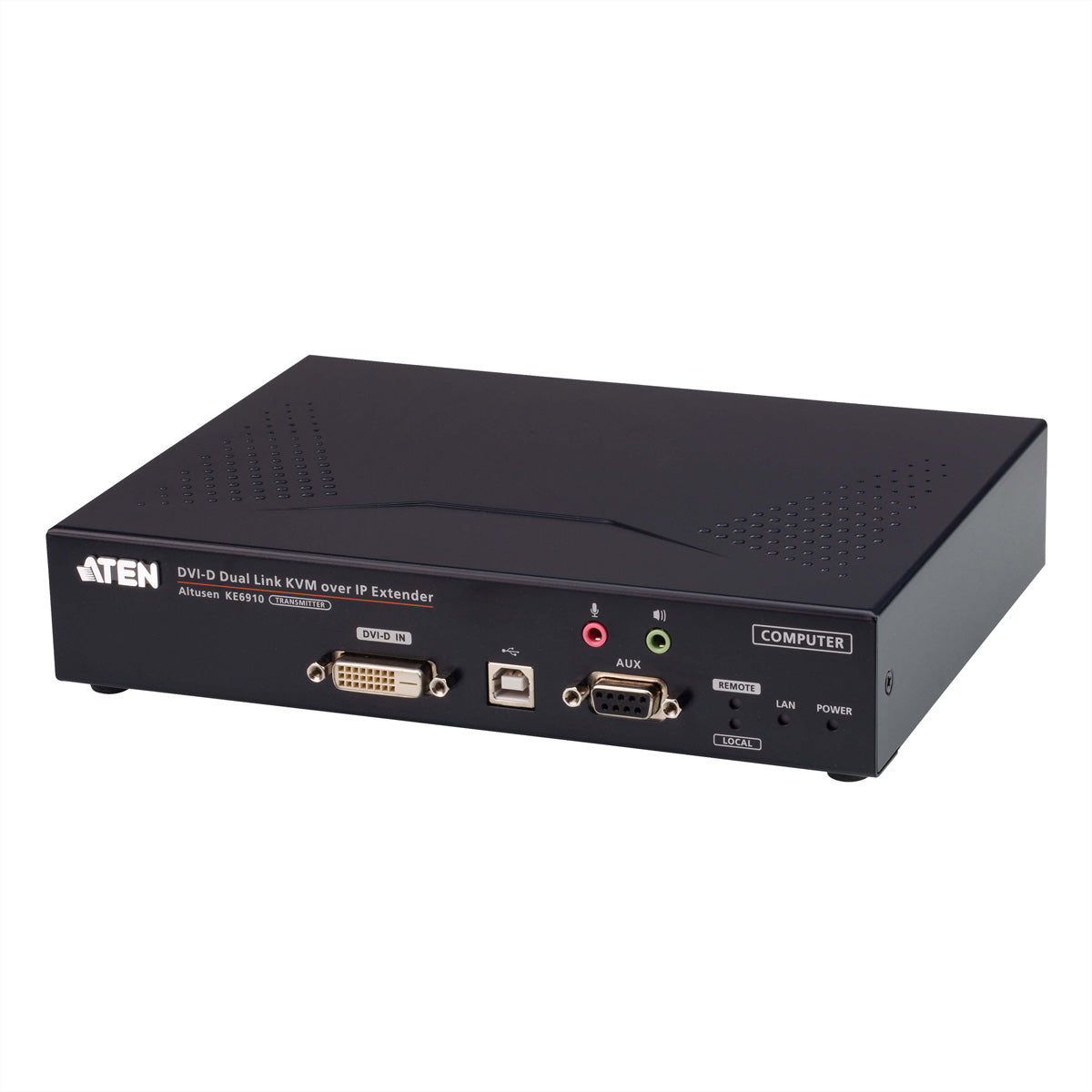 ATEN KE6910T – KVM-Extender (DVI-D, Sender) – 2560×2048, 1×RJ45, 1×SFP (1 Gbit/s, bis 10 km), 19" Rack