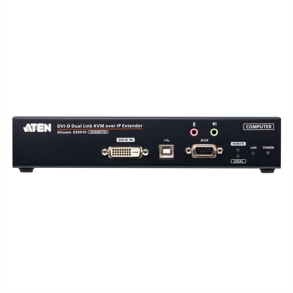 ATEN KE6910T – KVM-Extender (DVI-D, Sender) – 2560×2048, 1×RJ45, 1×SFP (1 Gbit/s, bis 10 km), 19" Rack