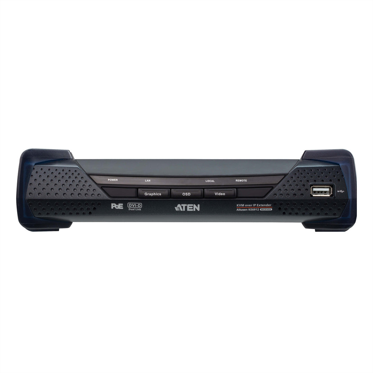 ATEN KE6912R – KVM over IP Empfänger, 1× DVI-D, USB-A, 2560×2048@50 Hz, 10 km, PoE