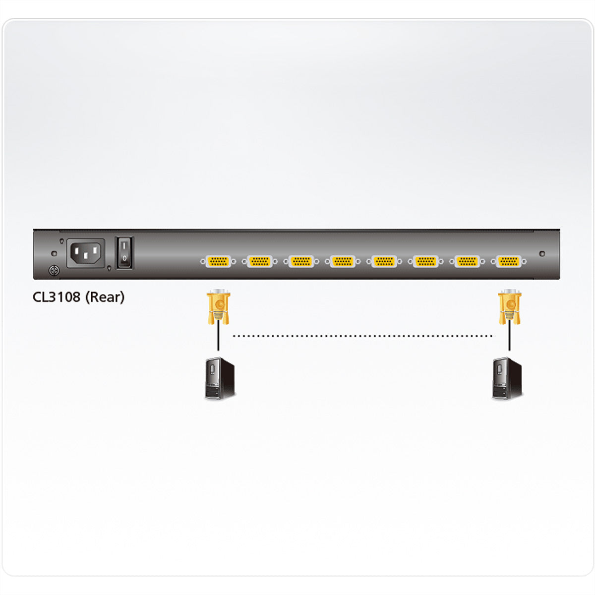ATEN CL3108NX – KVM-Switch – 19" Rack, 1U, 18,5" LCD, Schwarz