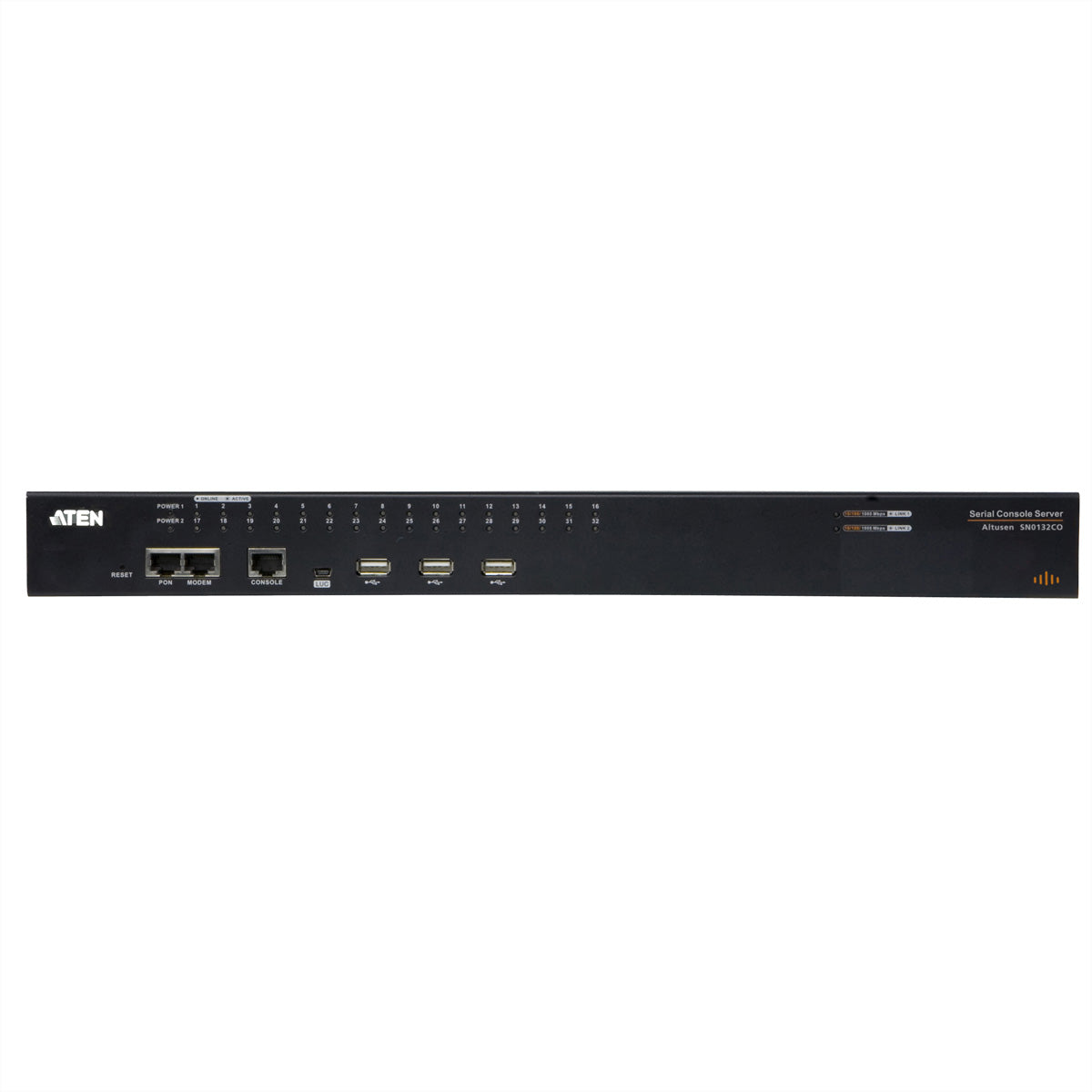 ATEN SN0132CO – Serieller Konsolen-Server – 32×RJ-45, Dual-Strom/Dual-LAN, 1U, Schwarz