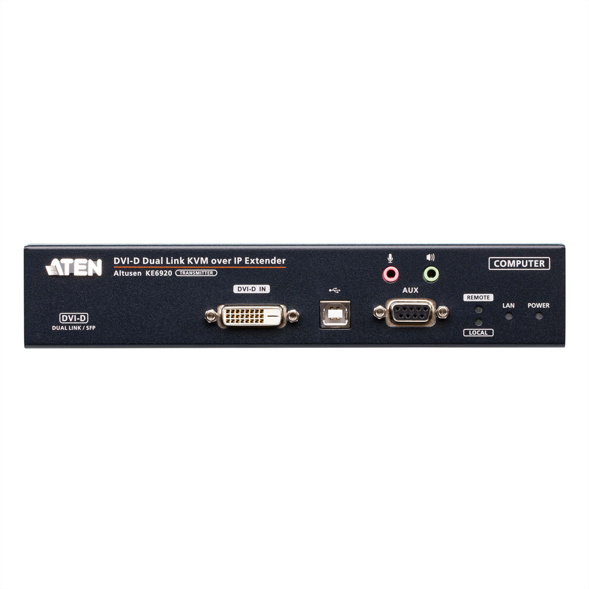 ATEN KE6920T – KVM Sender, über IP, DVI-D Dual-Link, 2× SFP, 2560 × 2048 @ 50 Hz, 10 km, USB-KVM