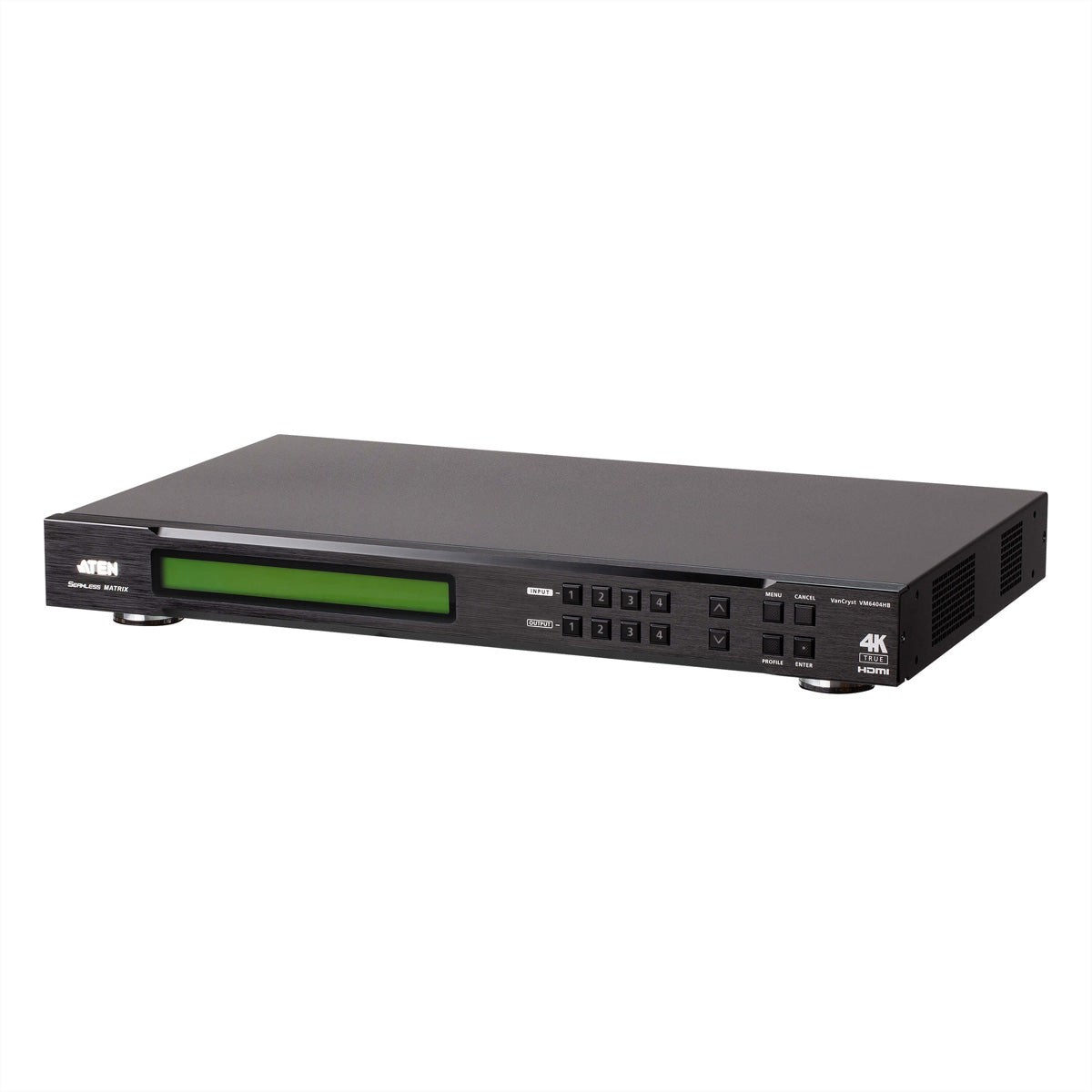 ATEN VM6404HB – 4×4 HDMI-Matrix, 4K60, HDMI 2.0, RS-232/Ethernet/IR/Fronttasten