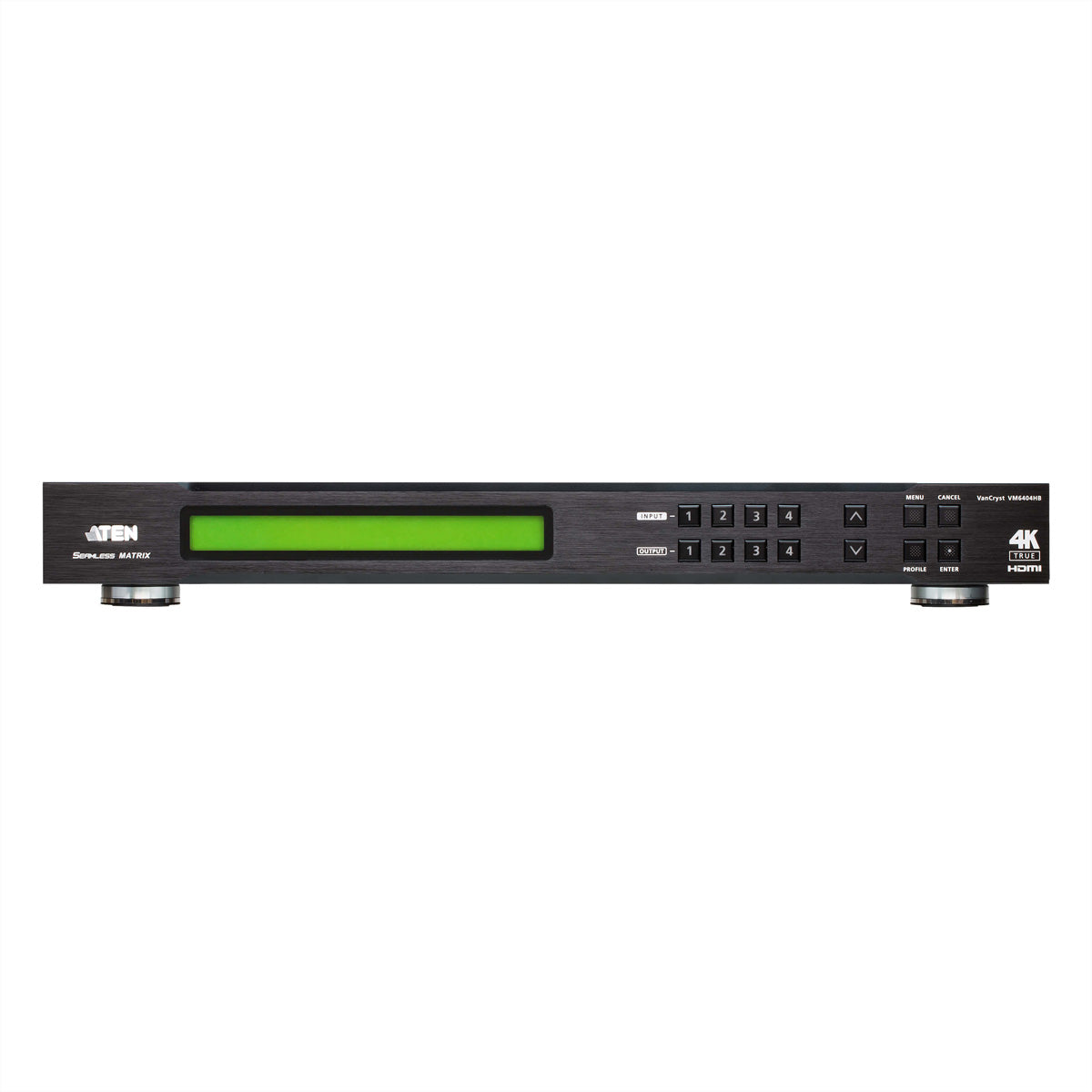 ATEN VM6404HB – 4×4 HDMI-Matrix, 4K60, HDMI 2.0, RS-232/Ethernet/IR/Fronttasten