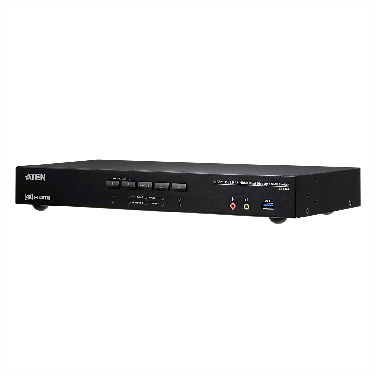 ATEN CS1844 – KVM-Switch (HDMI) – 4-Port Dual-View, 2×HDMI Konsole, USB-Hub 5 Gbit/s, 4K DCI 4096×2160 bei 60