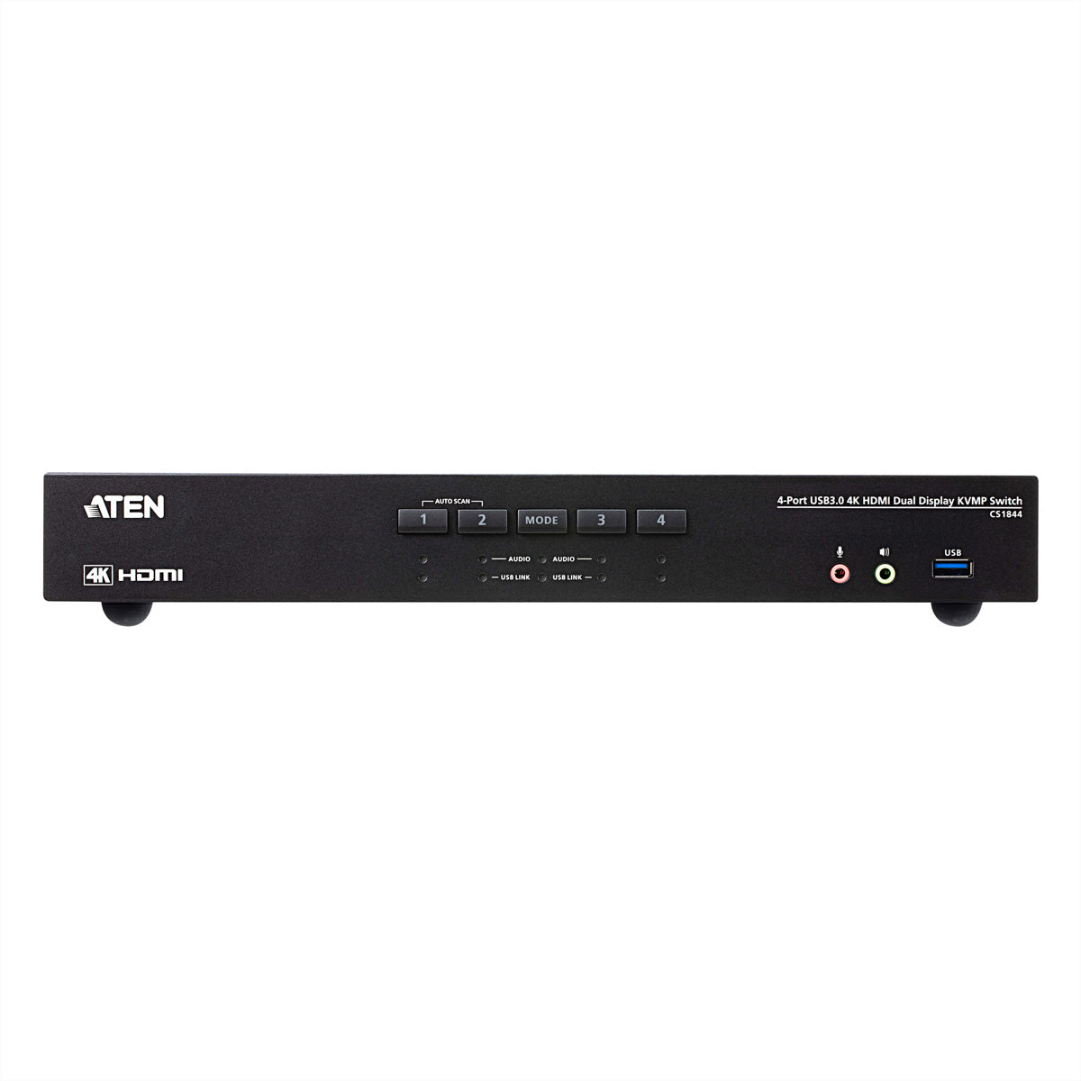 ATEN CS1844 – KVM-Switch (HDMI) – 4-Port Dual-View, 2×HDMI Konsole, USB-Hub 5 Gbit/s, 4K DCI 4096×2160 bei 60