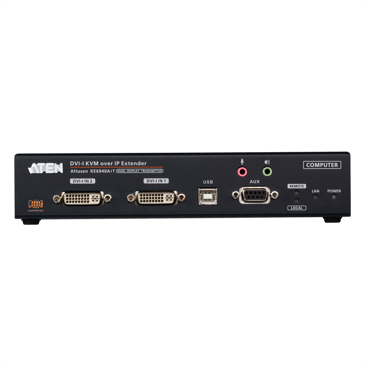 ATEN KE6940AIT – DVI-I Dual-Display KVM over IP Sender, 2× DVI-I, 1920 × 1200@60 Hz, Netzwerk-Failover