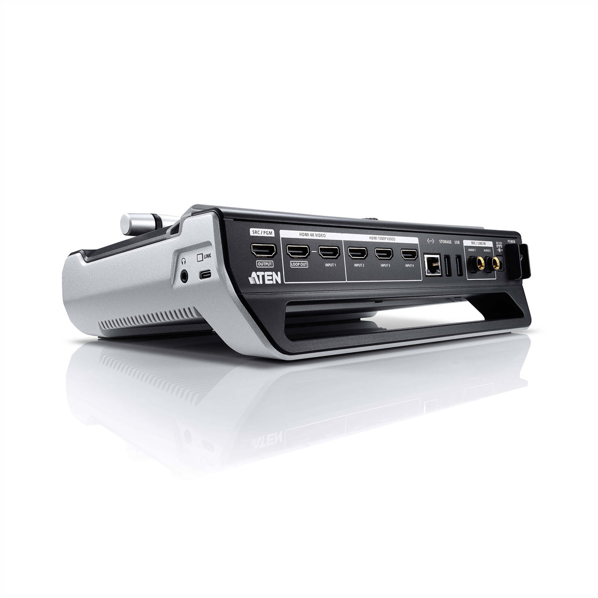 ATEN UC9040 – AV-Mischer, 4× HDMI-Eingänge, 2× HDMI-Ausgänge, 4K@60 Hz, Streaming & Aufnahme, für YouTube/Twitch