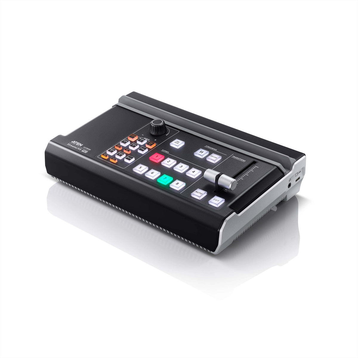 ATEN UC9040 – AV-Mischer, 4× HDMI-Eingänge, 2× HDMI-Ausgänge, 4K@60 Hz, Streaming & Aufnahme, für YouTube/Twitch