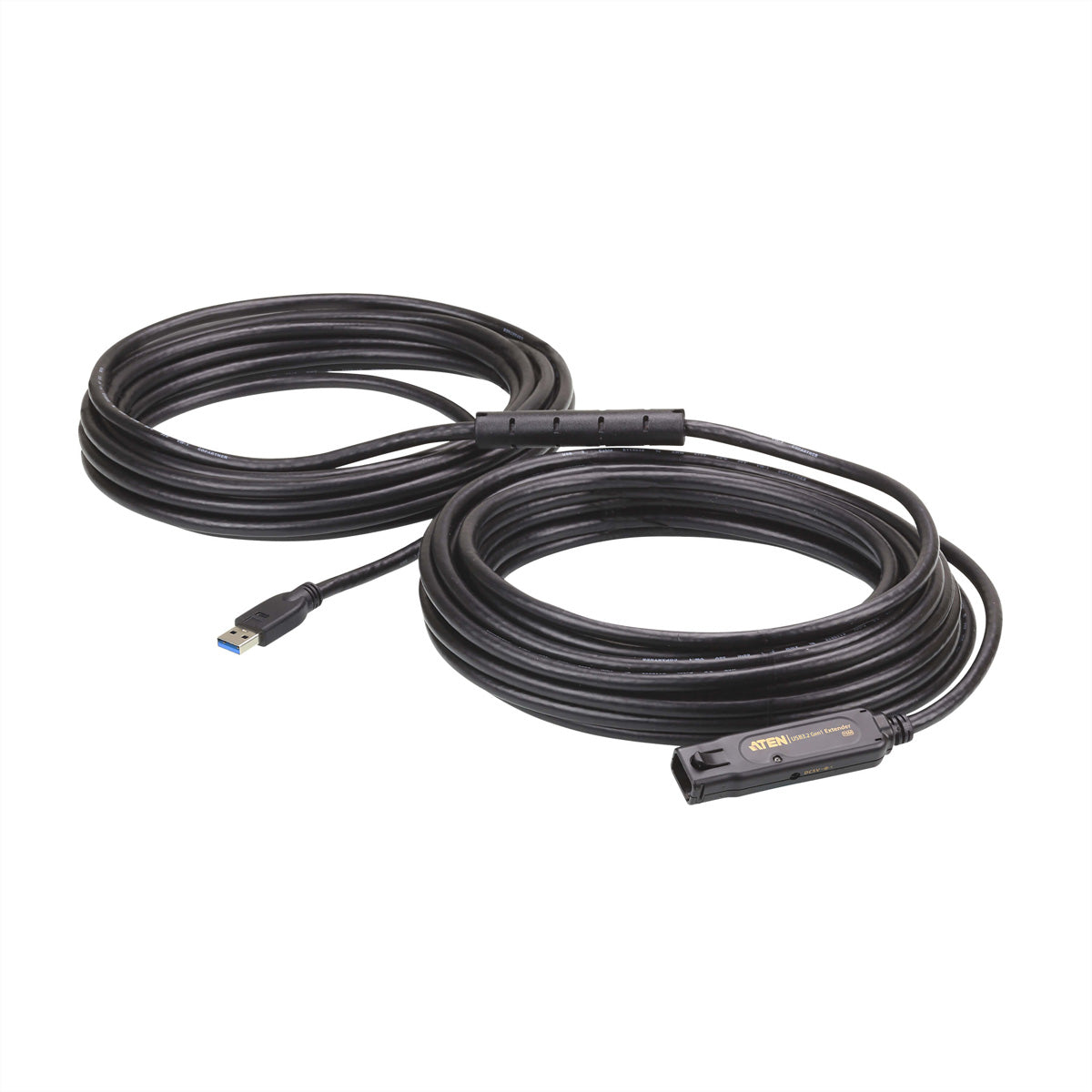 ATEN USB-A Verlängerungskabel (Stecker auf Buchse) – USB 3.2 Gen 1 (5 Gbit/s) – 15 m – Aktiv – Schwarz