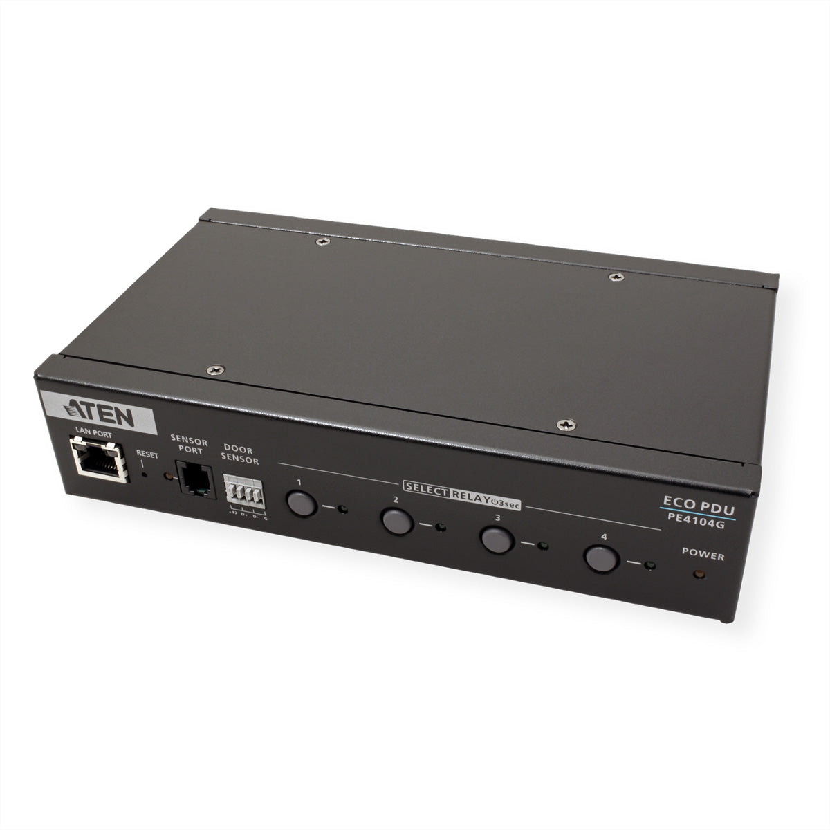 ATEN PE4104G IP Power Switch C13×4 – 1U Rack, IEC C14 Eingang, 3 m Kabel – Schwarz
