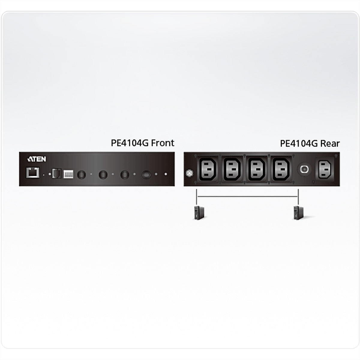ATEN PE4104G IP Power Switch C13×4 – 1U Rack, IEC C14 Eingang, 3 m Kabel – Schwarz