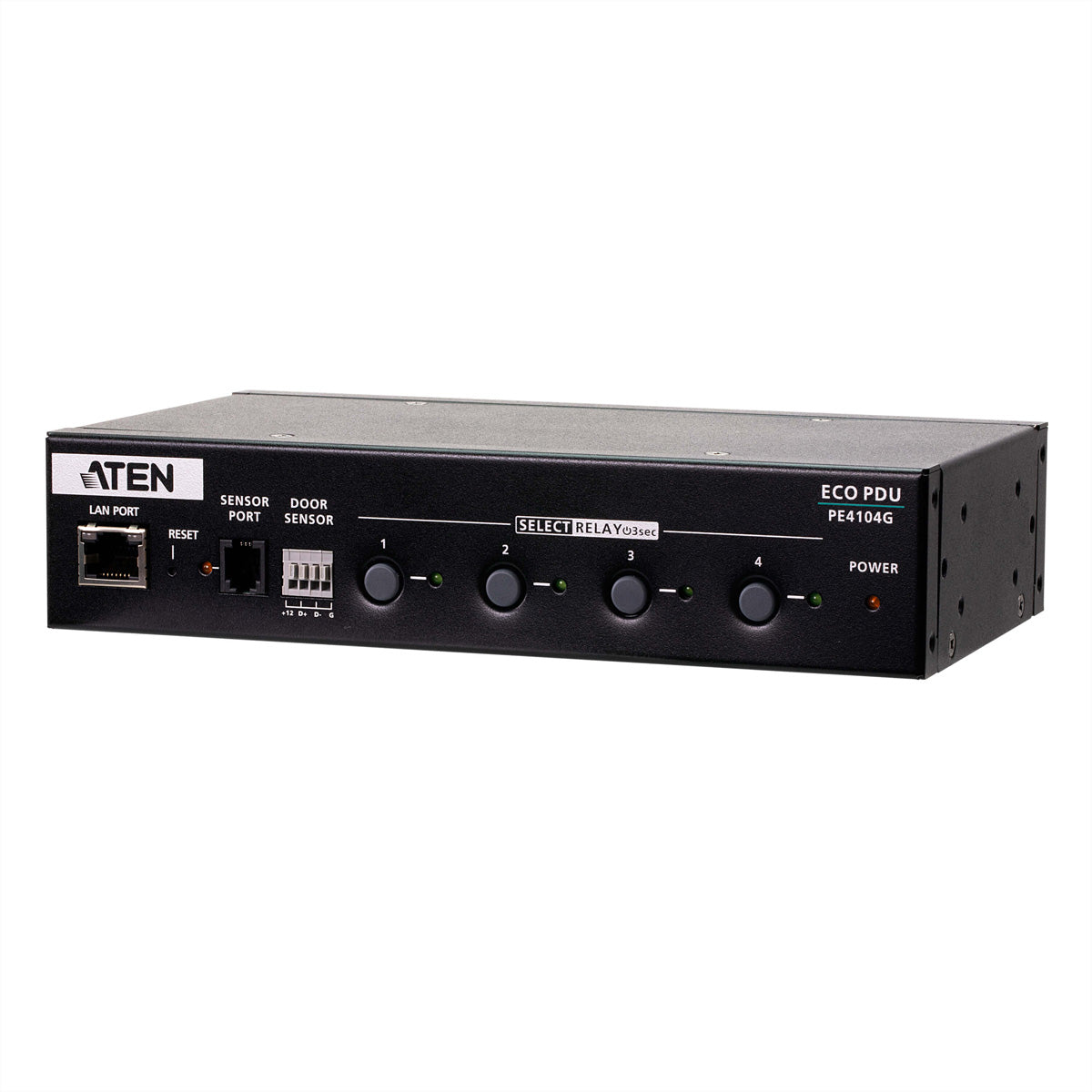 ATEN PE4104G IP Power Switch C13×4 – 1U Rack, IEC C14 Eingang, 3 m Kabel – Schwarz