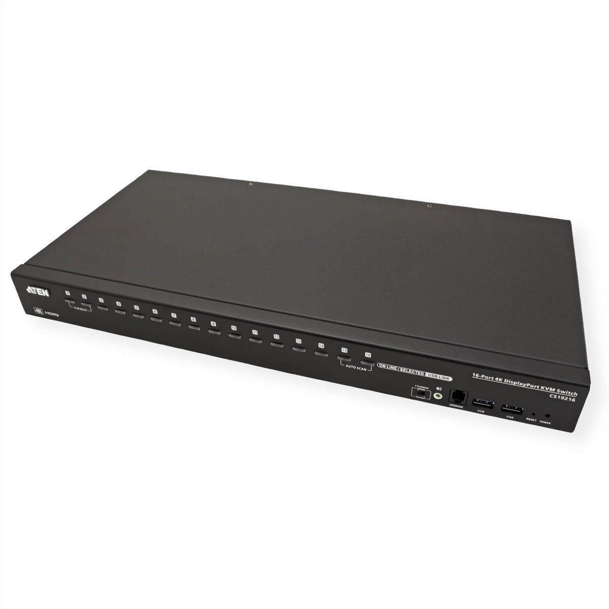 ATEN CS19216 KVM-Switch – DP, 16× DP, 2× USB-A, 3,5 mm Audio, für Windows/Mac/Linux