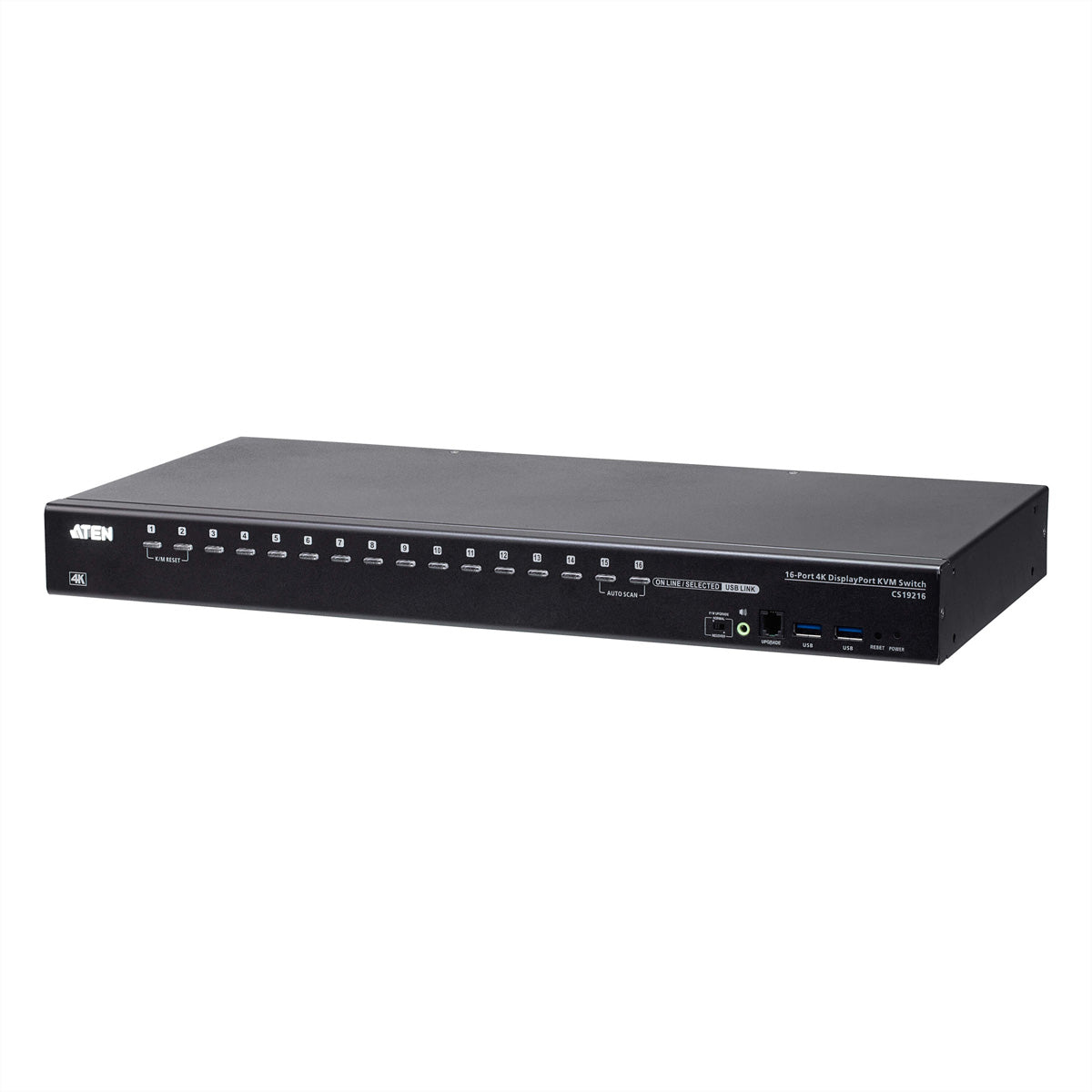 ATEN CS19216 KVM-Switch – DP, 16× DP, 2× USB-A, 3,5 mm Audio, für Windows/Mac/Linux