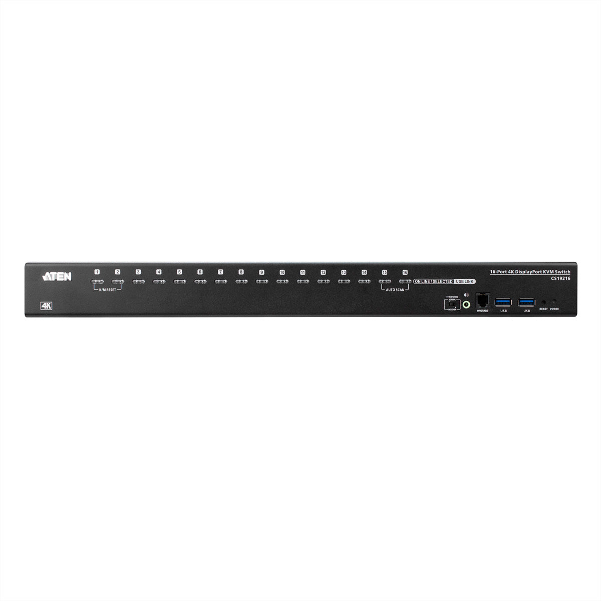 ATEN CS19216 KVM-Switch – DP, 16× DP, 2× USB-A, 3,5 mm Audio, für Windows/Mac/Linux