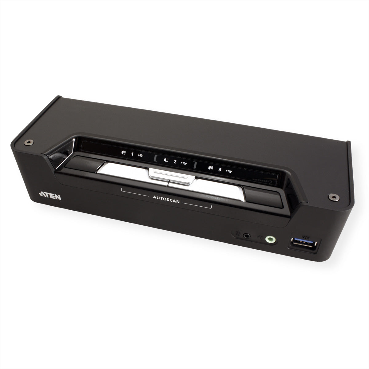 ATEN CS1953 – KVM-Switch – 3×Computer, 2×DP, 1×USB-C, 2×USB-A, 4K 60 Hz, PD 45 W, Schwarz