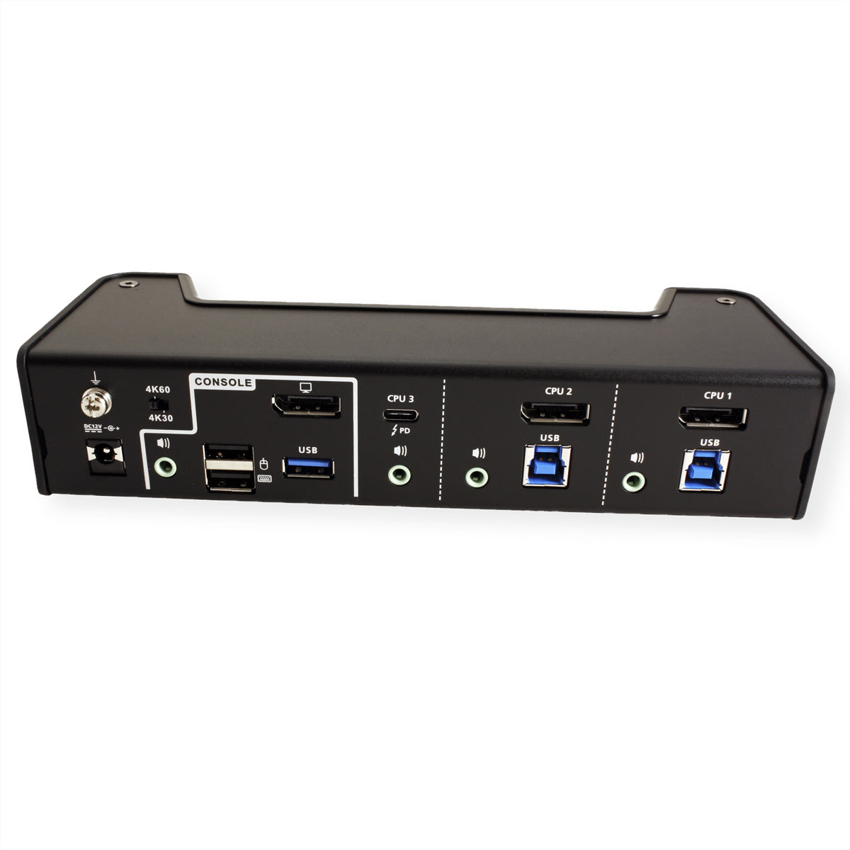 ATEN CS1953 – KVM-Switch – 3×Computer, 2×DP, 1×USB-C, 2×USB-A, 4K 60 Hz, PD 45 W, Schwarz