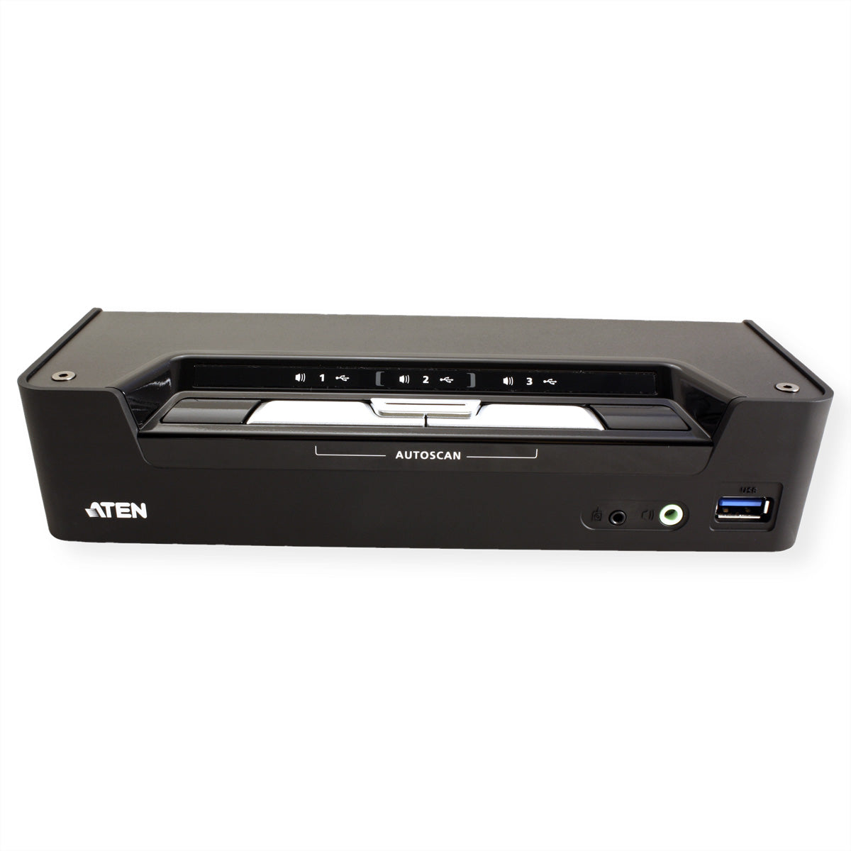 ATEN CS1953 – KVM-Switch – 3×Computer, 2×DP, 1×USB-C, 2×USB-A, 4K 60 Hz, PD 45 W, Schwarz