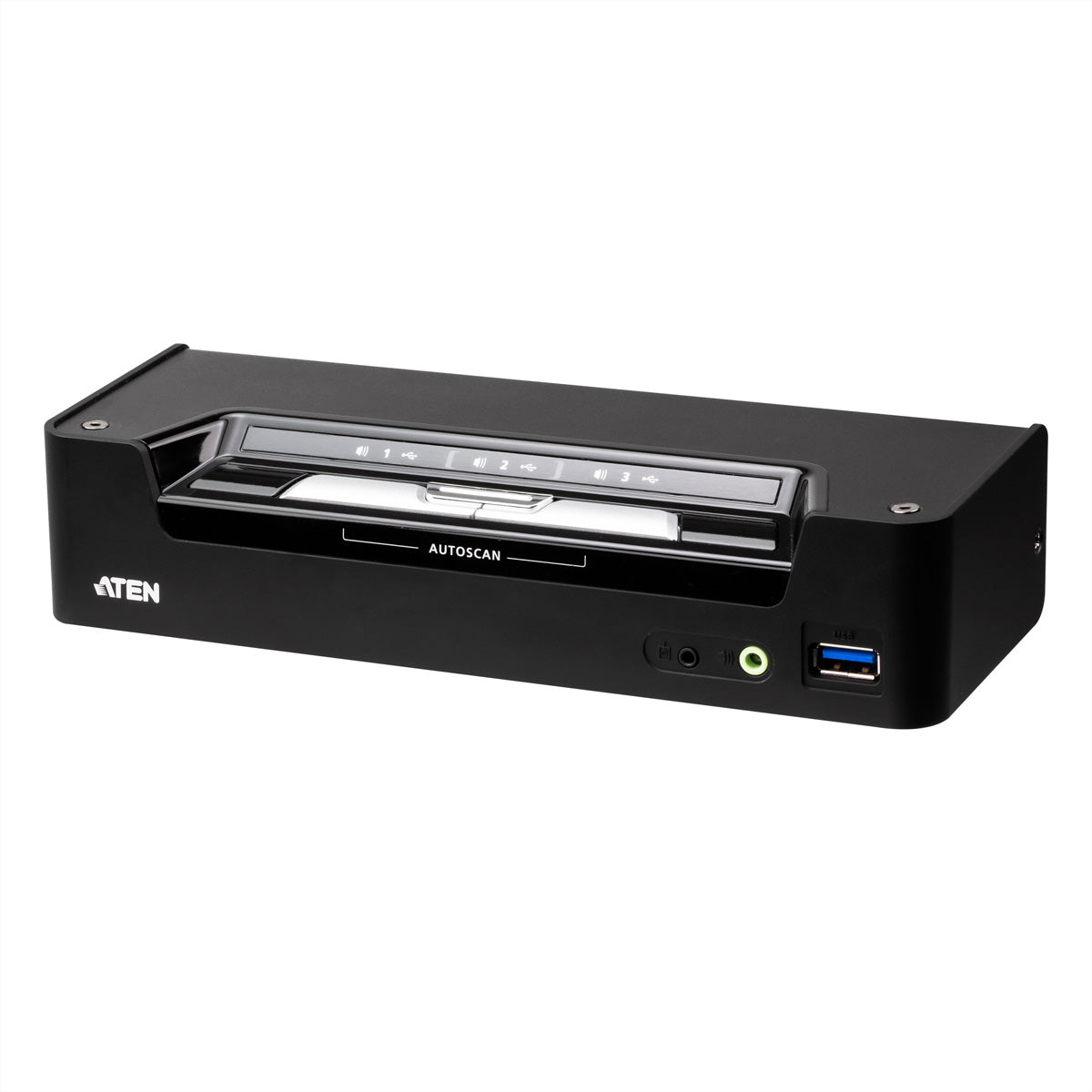 ATEN CS1953 – KVM-Switch – 3×Computer, 2×DP, 1×USB-C, 2×USB-A, 4K 60 Hz, PD 45 W, Schwarz