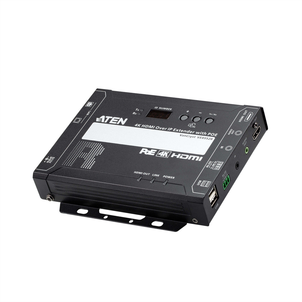 ATEN VE8952R – HDMI over IP Empfänger, 1× HDMI Out, 2× RJ‑45, 4K@60 Hz, 100 m, PoE, HDCP, RS‑232