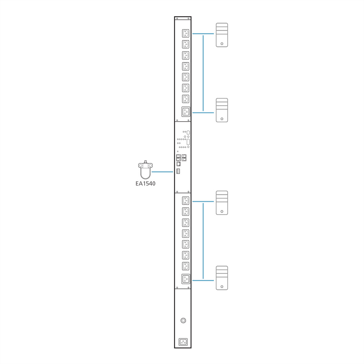 ATEN EA1540 – Leckagesensor, kabelgebunden, kapazitiv, 2 m Kabel, IP66 – schwarz