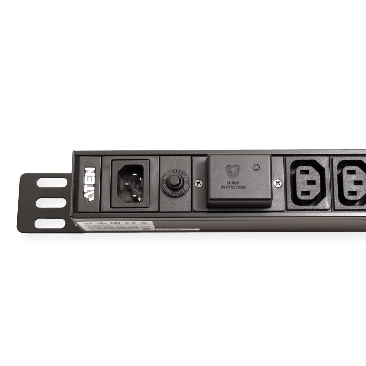 ATEN PE0116SG – Rack-PDU Basic, 16× IEC C13, 10 A, IEC C14 Stecker, 0U vertikal, mit Überspannungsschutz