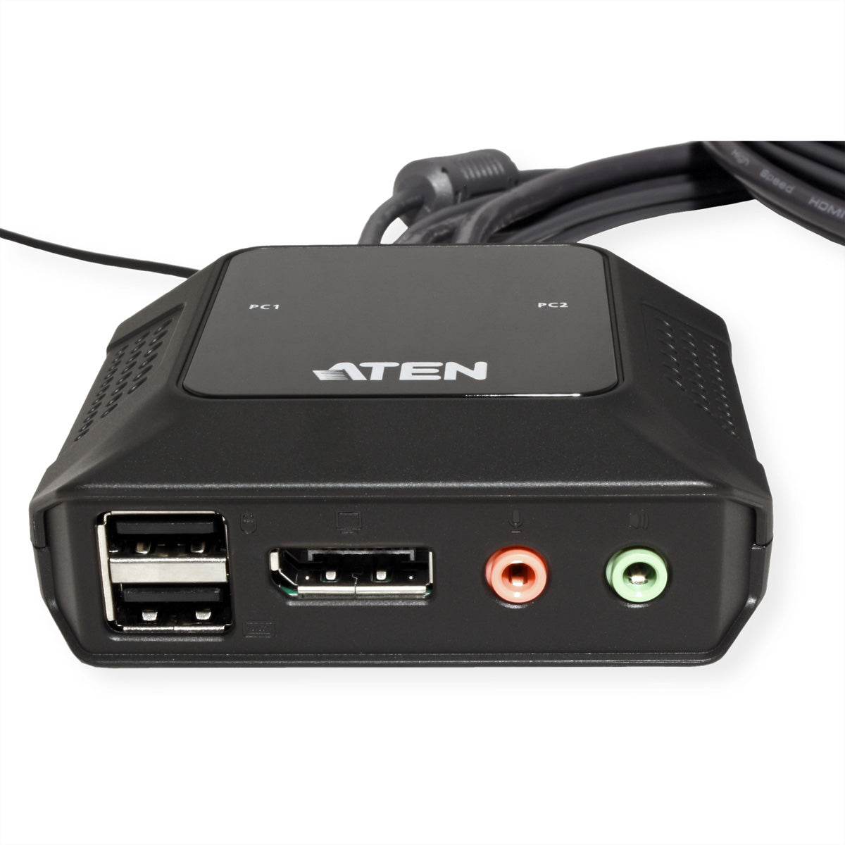ATEN 2-Port DisplayPort KVM-Switch – 4096 × 2160, USB-C/USB-A Konsole, Audio