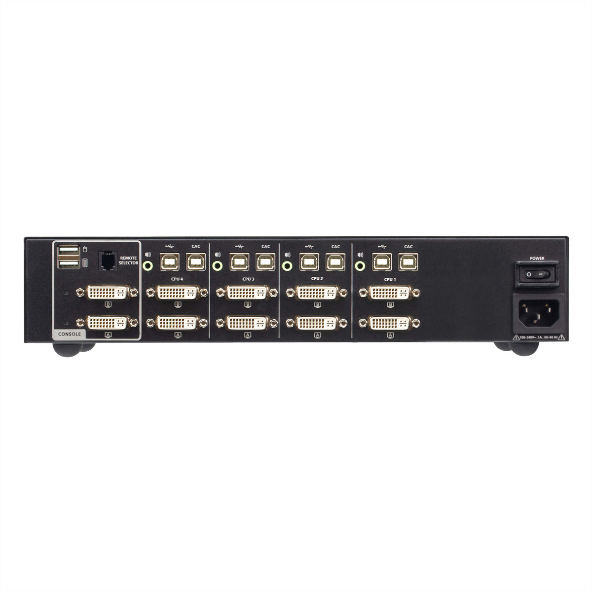 ATEN CS1144D4C – 4-Port DVI Dual-View Secure KVM-Switch – 3840 × 2160, USB 2.0-Hub, Audio, NIAP/PP v4.0