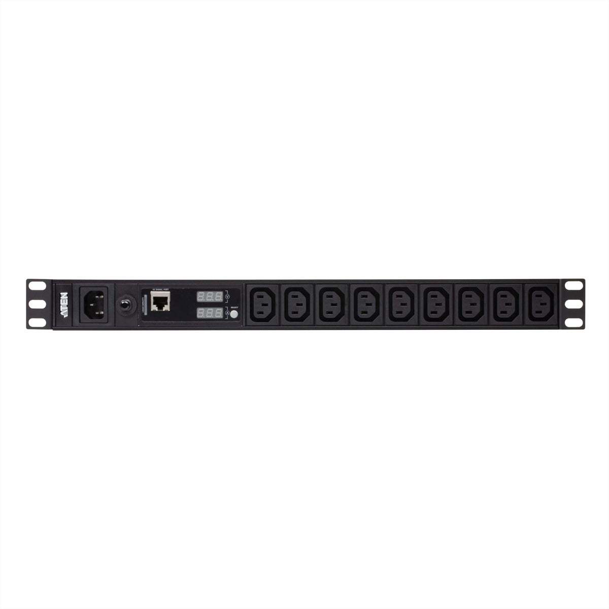ATEN PE1109G Basis-PDU 1U 2,4 kVA – C13×9, Eingang IEC-C14 – Messfunktion, 3-stelliges 7-Segment-Display – 3 m, Schwarz