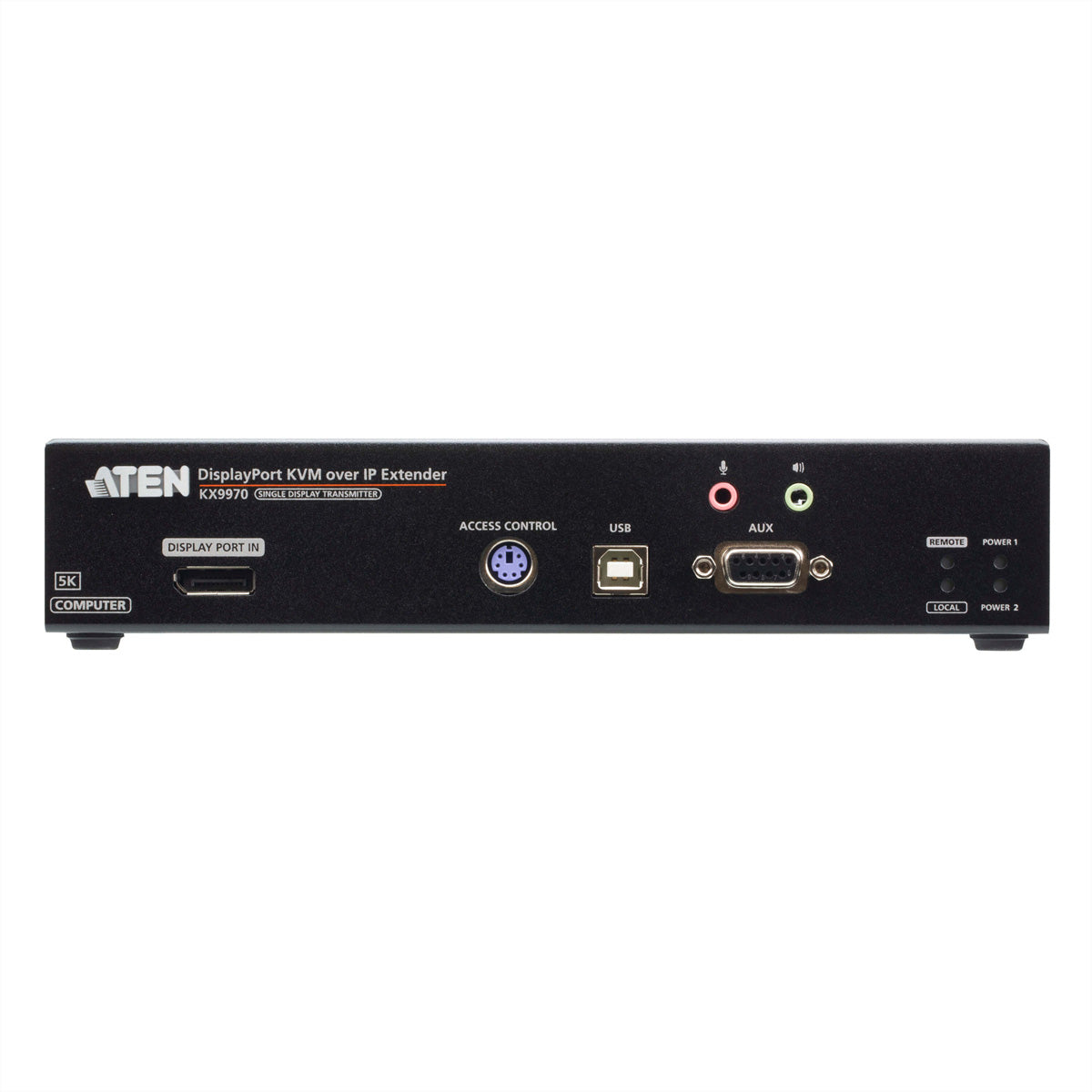 ATEN KX9970T – DisplayPort KVM über IP Sender, 5K@30 Hz, HDR, RS-232, 2× SFP, Schwarz