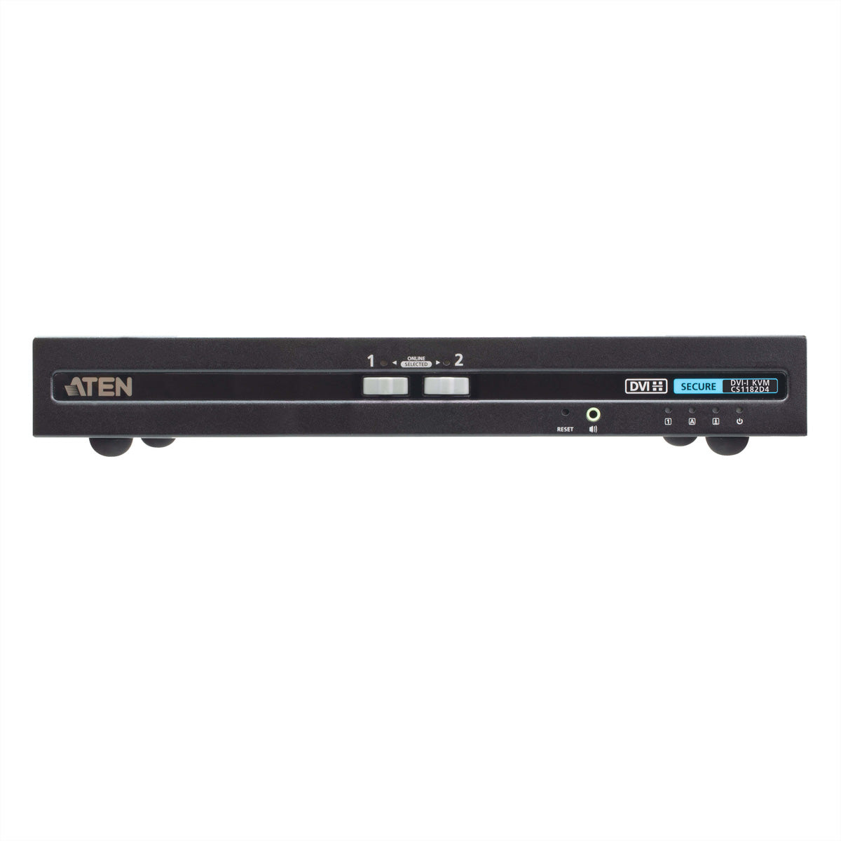 ATEN CS1182D4 – 2-Port DVI Secure KVM-Switch – 4K/30 Hz, NIAP/PP v4.0, USB 2.0-Hub, Audio, Rack 1U