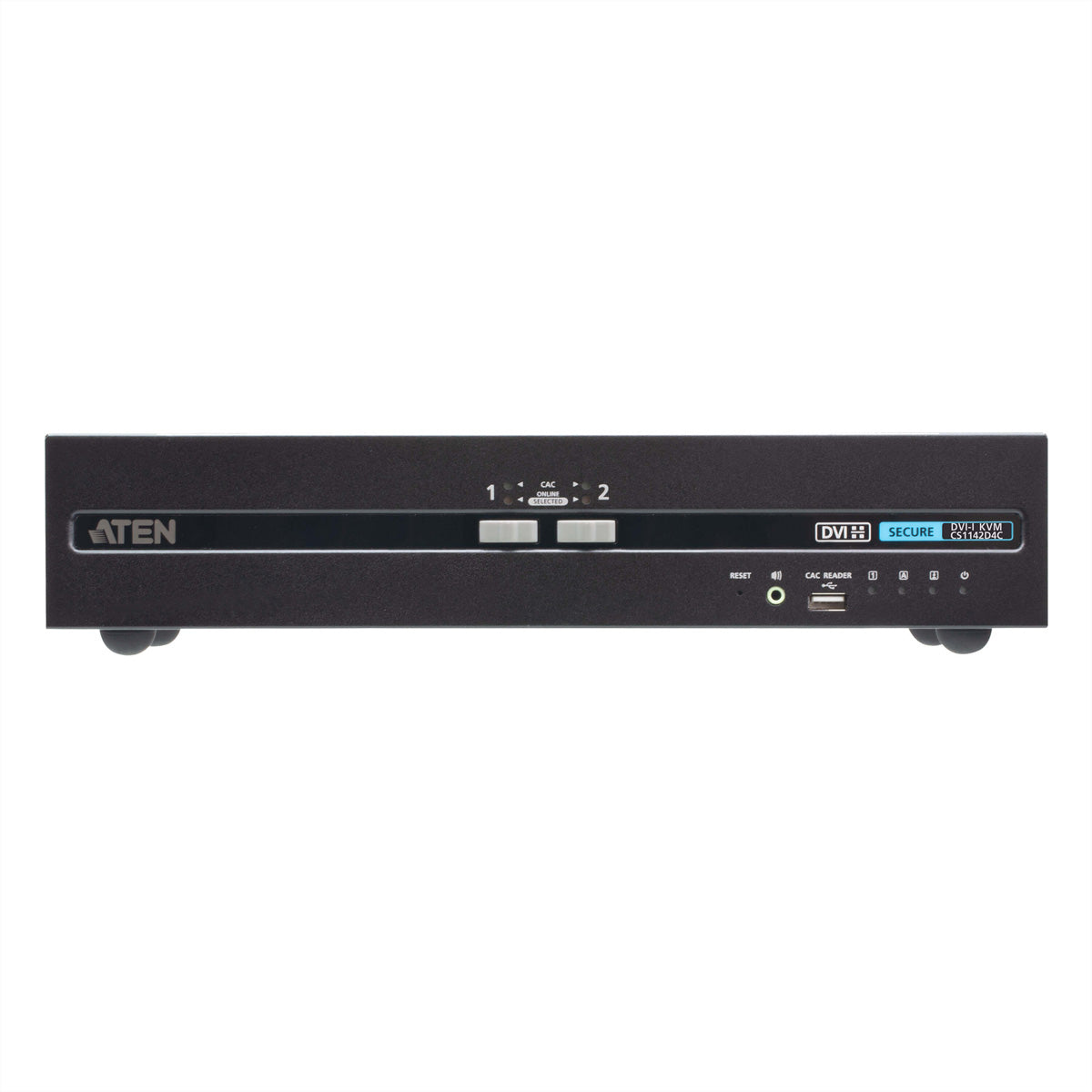 ATEN CS1142D4C – KVM-Switch – 2×PC, 2×DVI-Konsolen, 2×Displays, 4K 30 Hz, CAC, 19" Rack