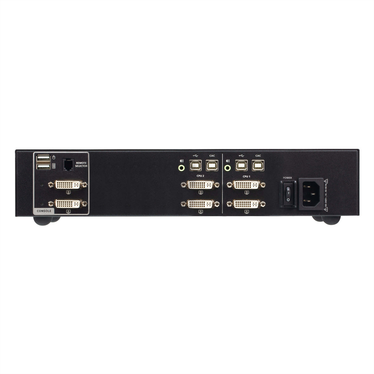 ATEN CS1142D4C – KVM-Switch – 2×PC, 2×DVI-Konsolen, 2×Displays, 4K 30 Hz, CAC, 19" Rack