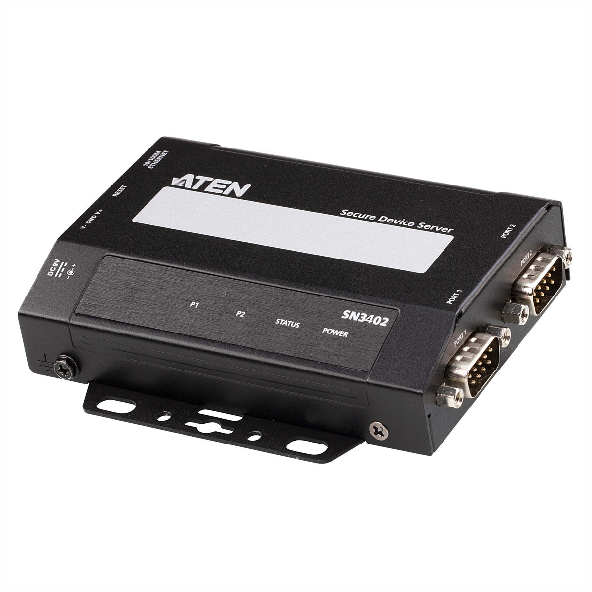 ATEN SN3402 Gerät Server – 2× RS-232/422/485 zu Ethernet, 10/100 Mbit/s, 921,6 Kbit/s, für Windows/Linux