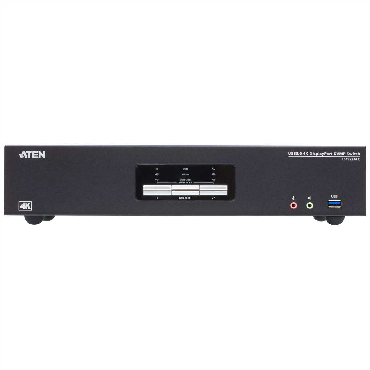 ATEN CS1922ATC – KVM-Switch – 2-Port, 2×DP, USB 3.1 Gen1 (2×Typ-A), 4K 60 Hz, DC-Redundanz