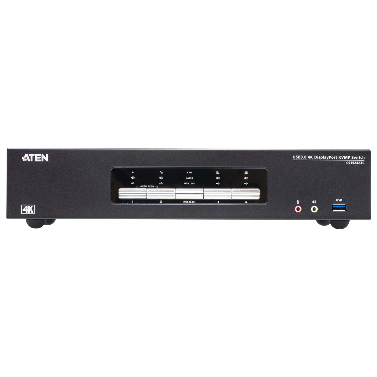 ATEN CS1924ATC – KVM-Switch – 4-Port, DP – 4096 × 2160 @ 60 Hz, Audio, für ATC