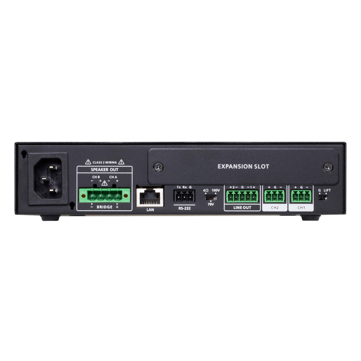 ATEN AP212 – Stereo-Vollverstärker, 2×120 W (8 Ω), Euroblock, RS-232, Schwarz