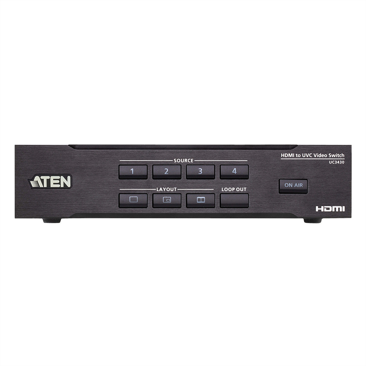 ATEN UC3430 CAMLIVE PRO 4K Capture-Adapter HDMI zu USB-C – 4× HDMI 4K60 zu USB-C 4K30, UVC, für Windows/Mac